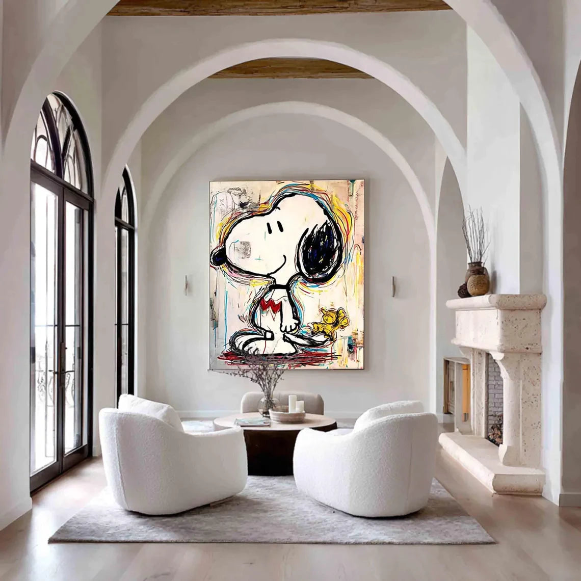 Pop Style Colorful Line Cartoon Oil Painting #PO369
