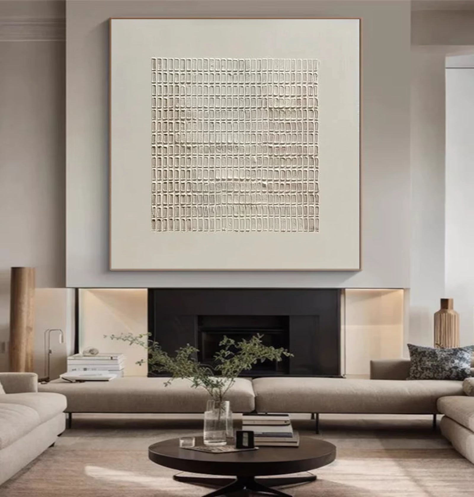 Minimalist Plaid Texture Oil Painting #JM84