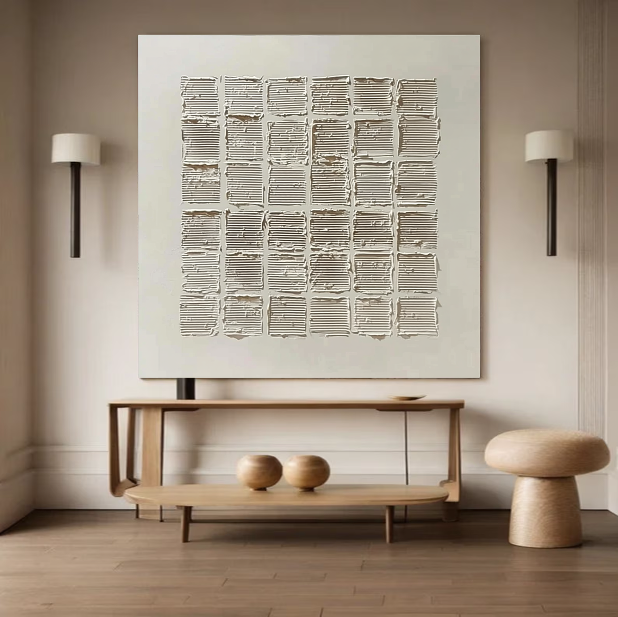 Minimalist 3D Textured Oil Painting #JM82