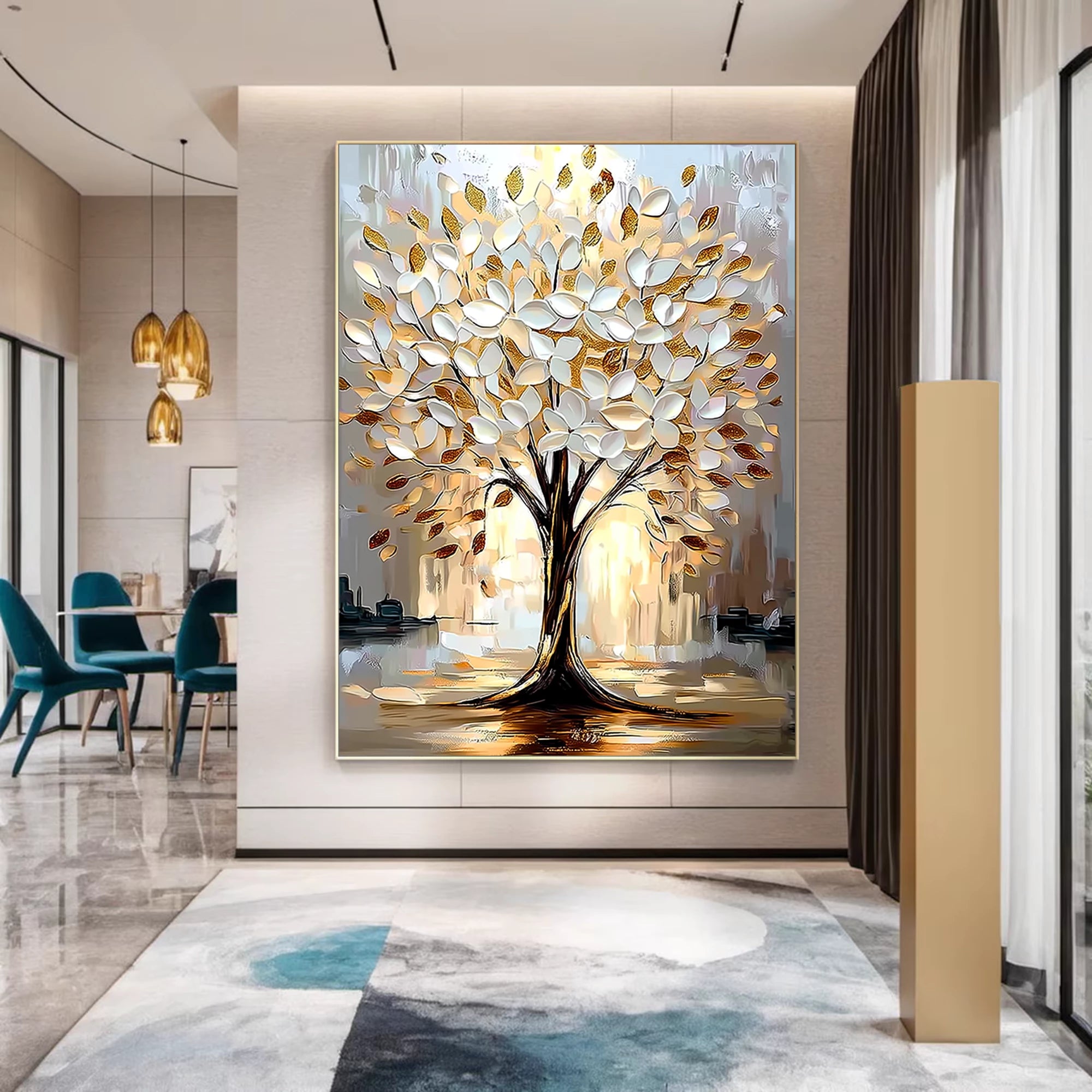 Textured Gold Tree Wall Art #MD112