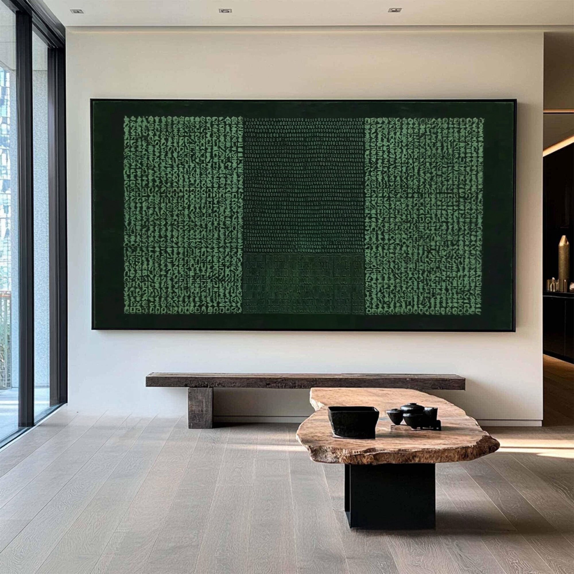 Dark Green Abstract Texture Art_#MD466