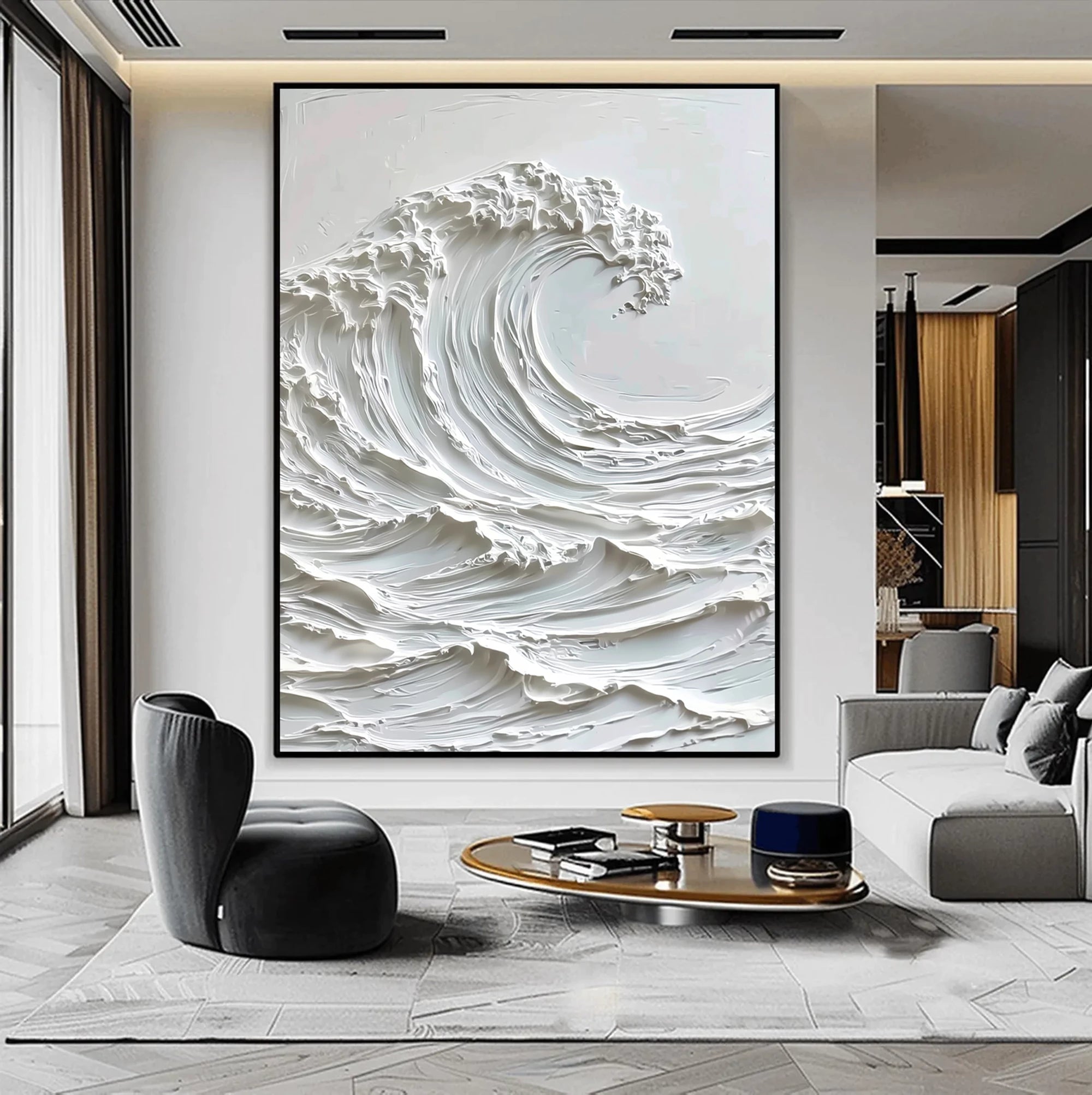3D Abstract Ocean Wave Wall Art #MD114