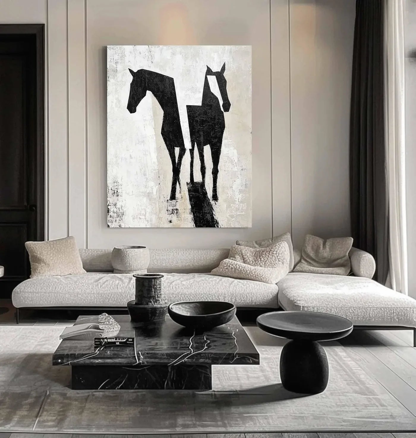 Abstract Two-Horse Art Painting #AM281