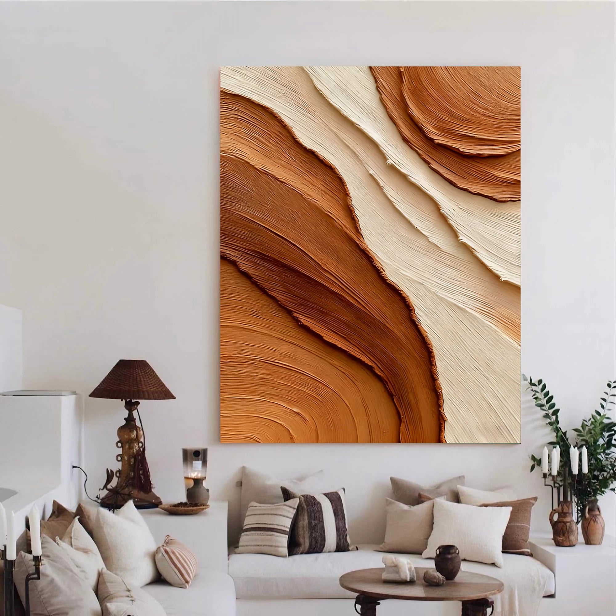 Neutral Minimalist Impasto Painting #MD118