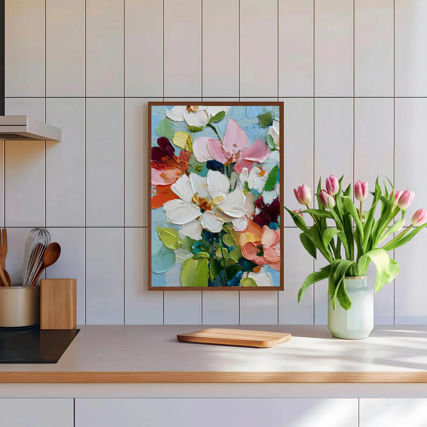 Impasto Textured Floral Oil Painting #FT208