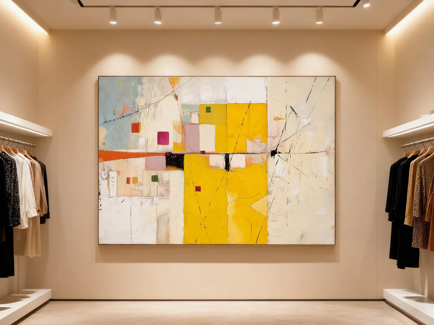 Vibrant Yellow Abstract Wall Art #WA319