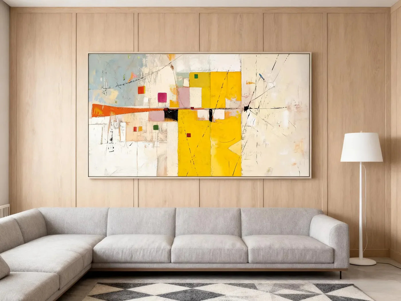 Vibrant Yellow Abstract Wall Art #WA319