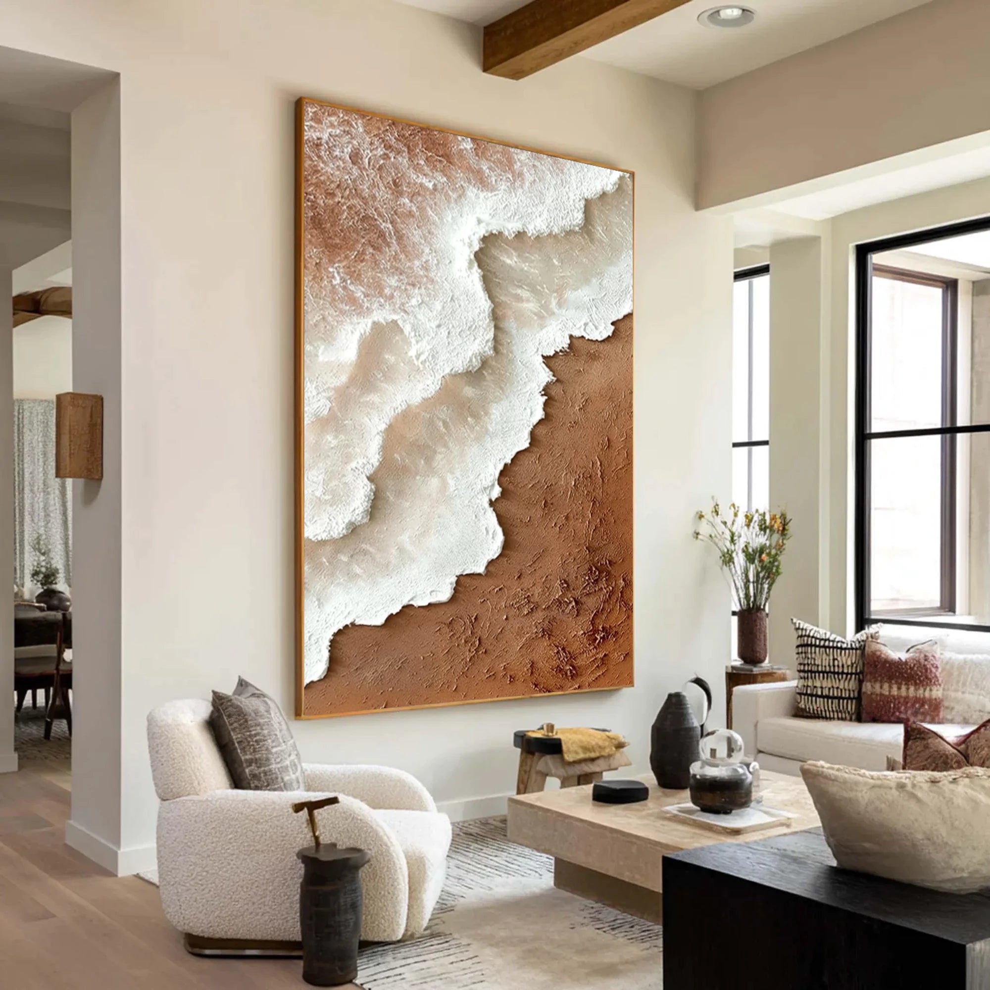 Earth Tone 3D Coastal Abstract Wall Art #MD119