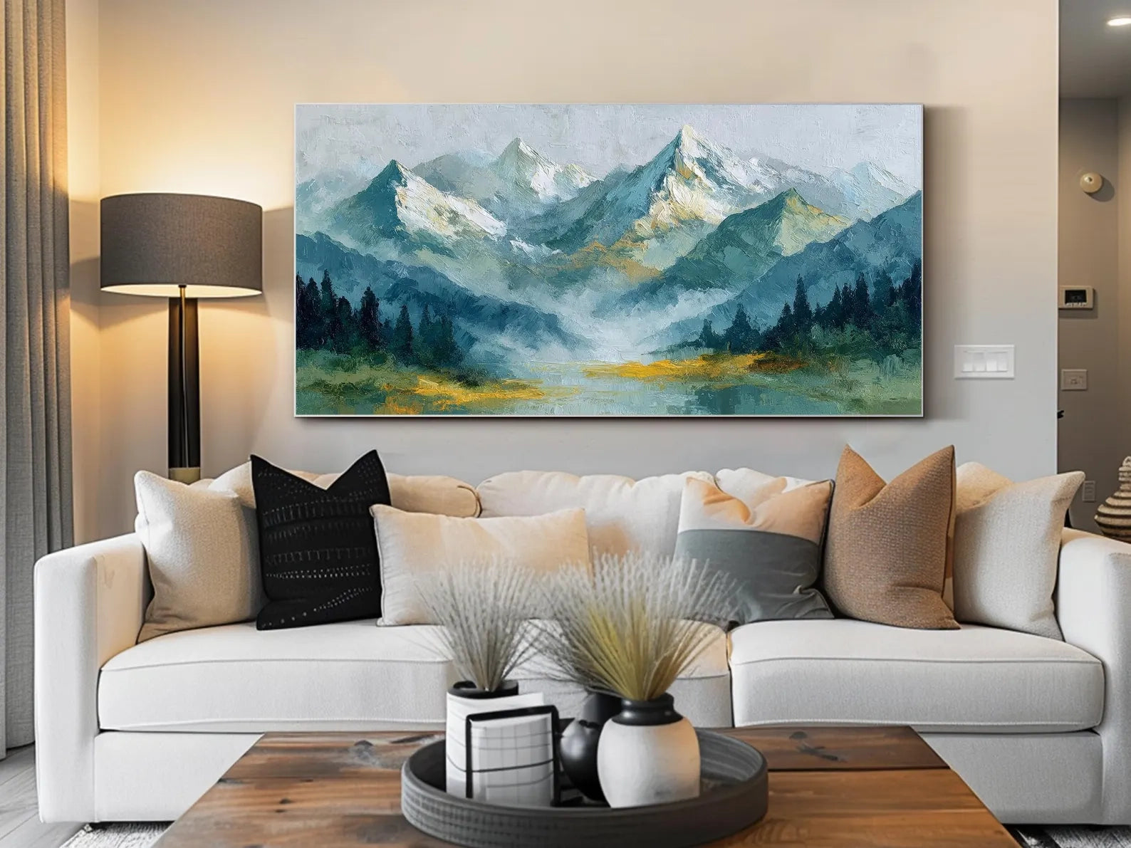 Snowy Mountain Landscape Art #FJ425