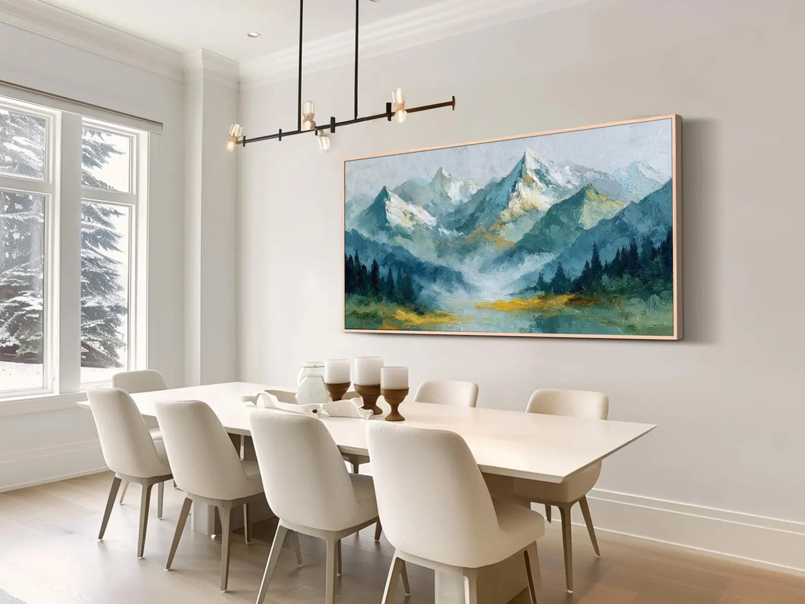 Snowy Mountain Landscape Art #FJ425