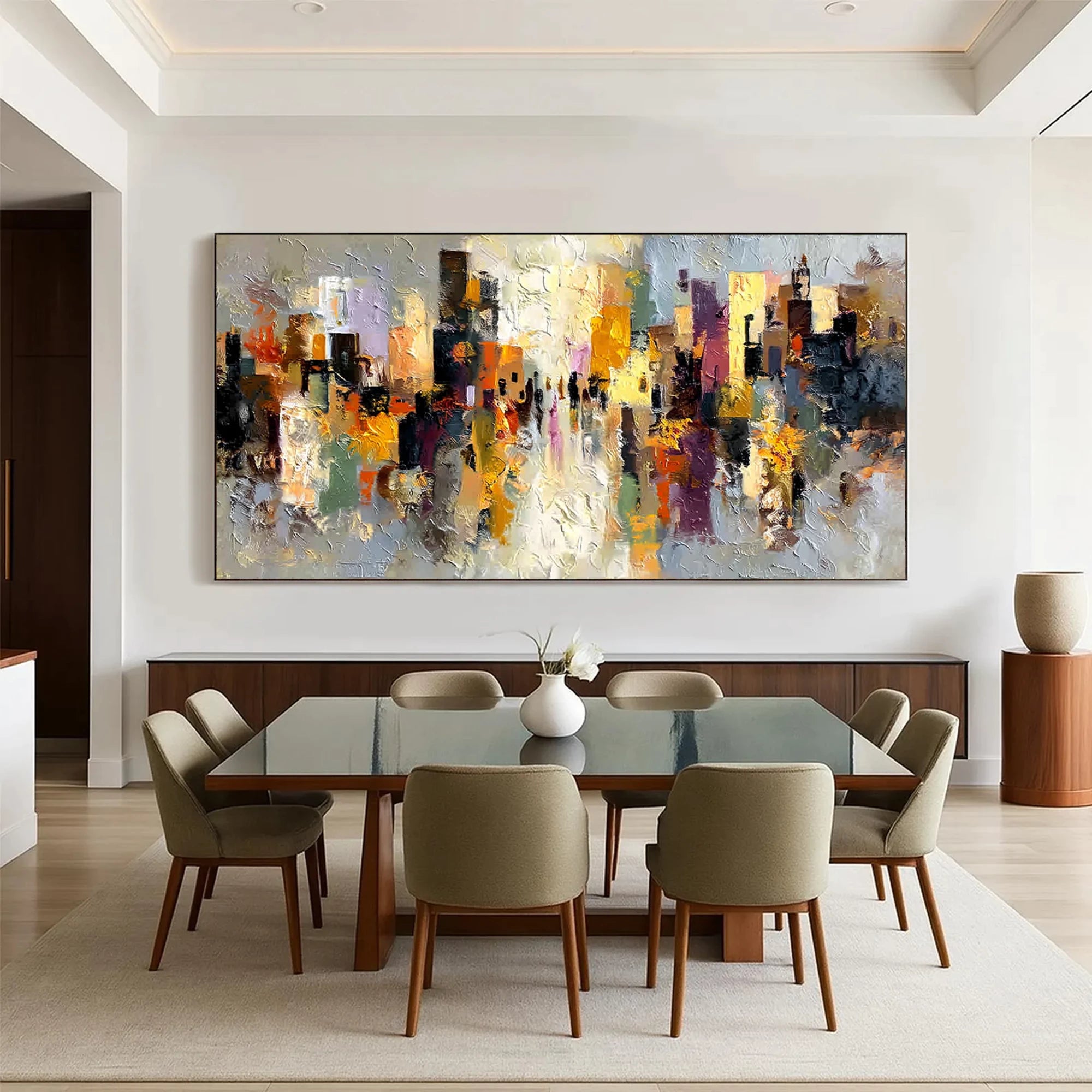 Abstract Urban Textured Oil Painting #MD224