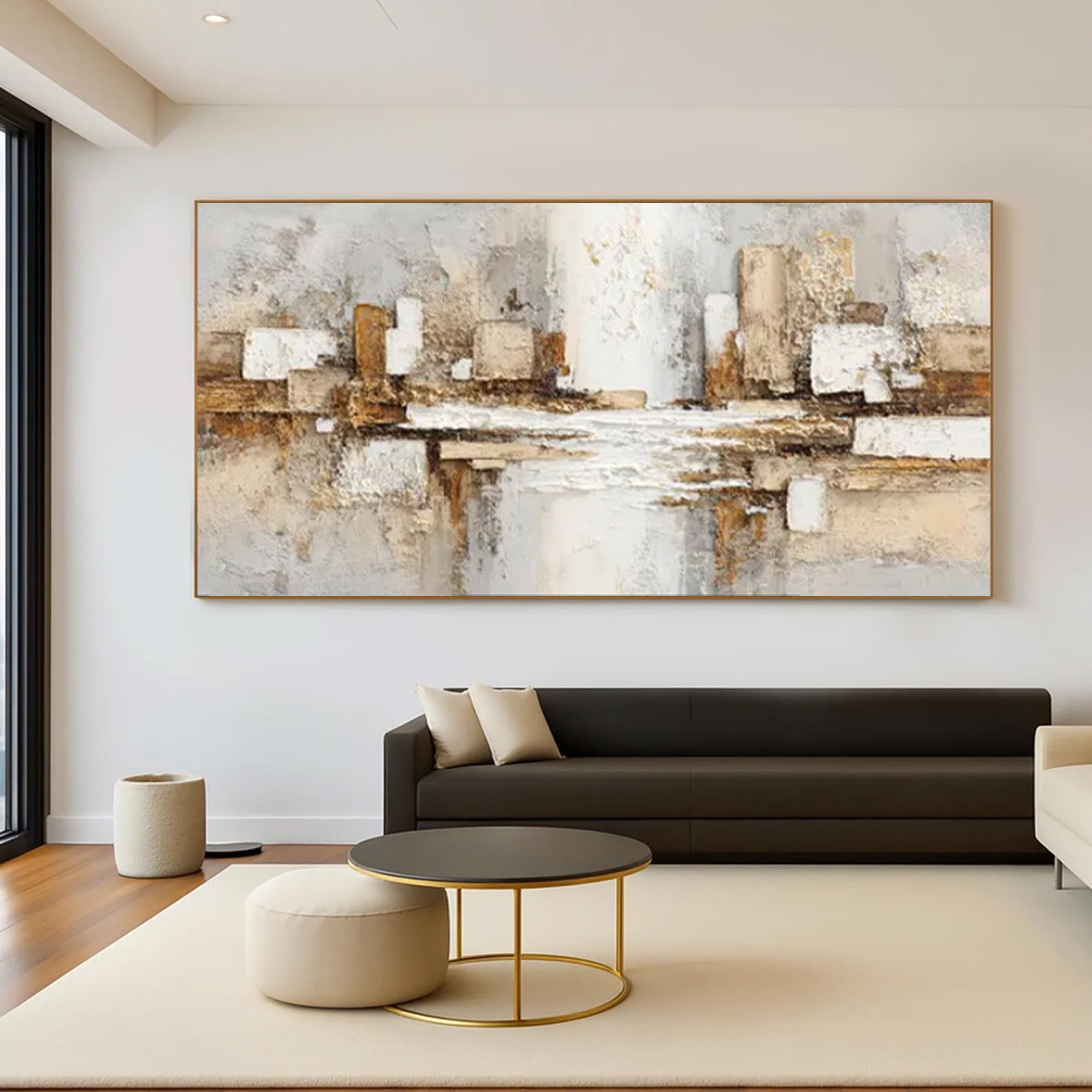 3D Neutral Textured Abstract Art #MD377