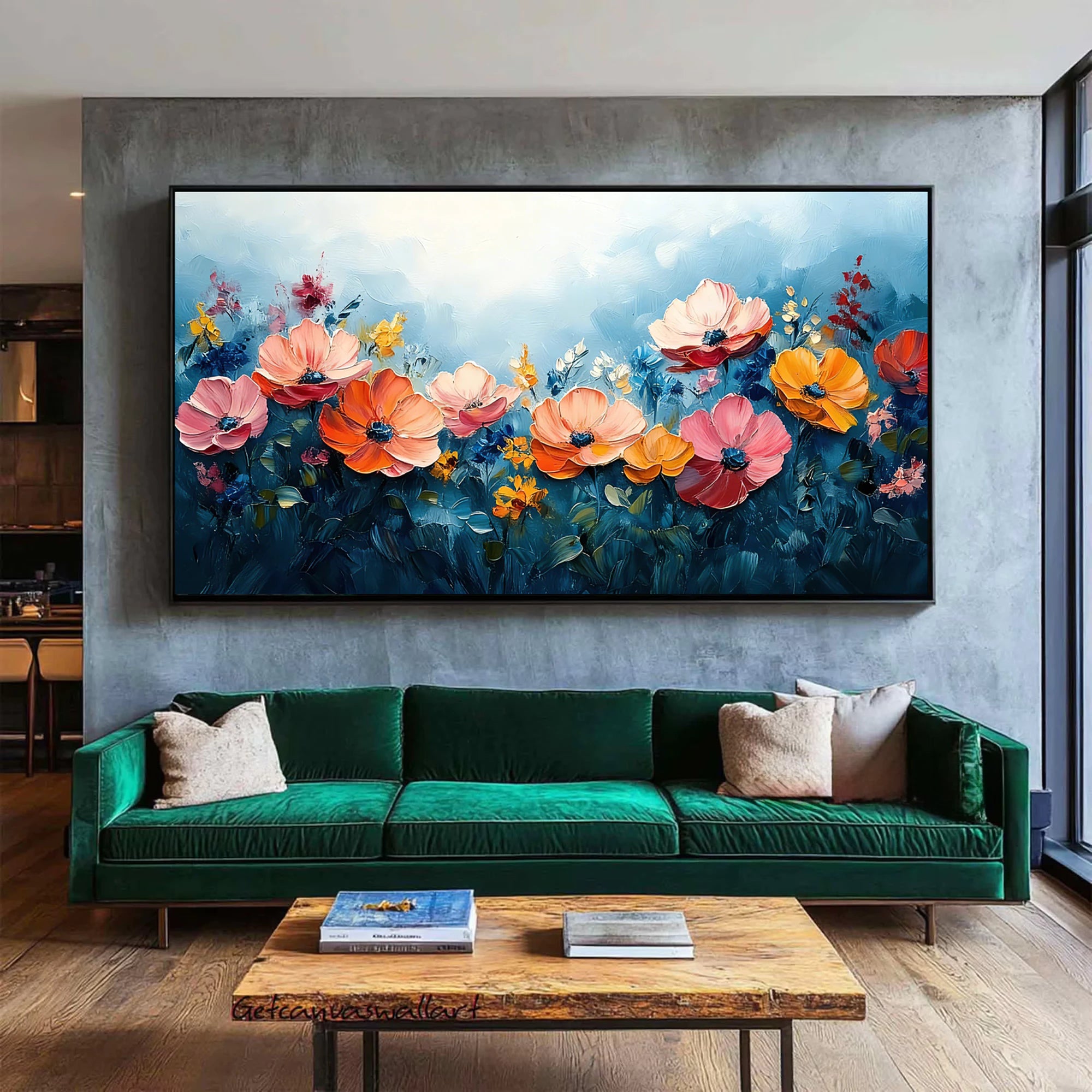 Colorful Floral Impasto Textured Oil Painting #FT510