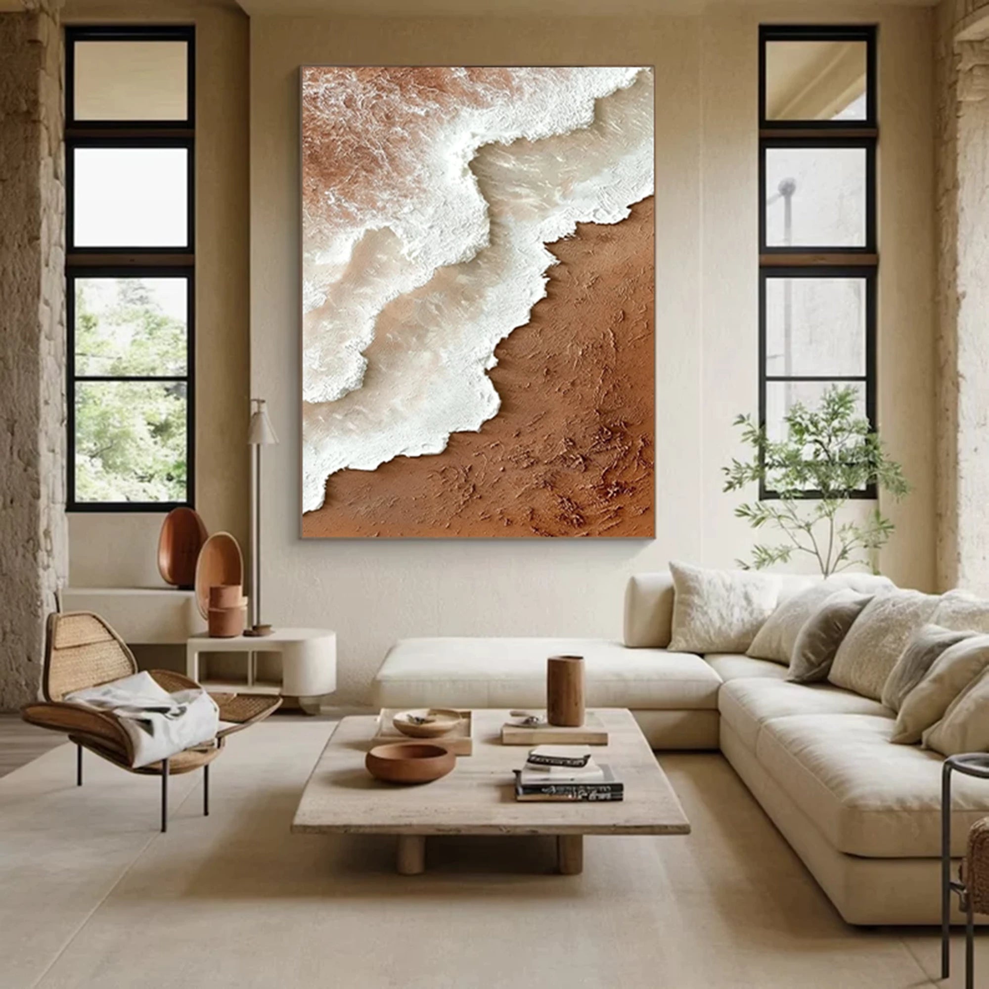 Earth Tone 3D Coastal Abstract Wall Art #MD119