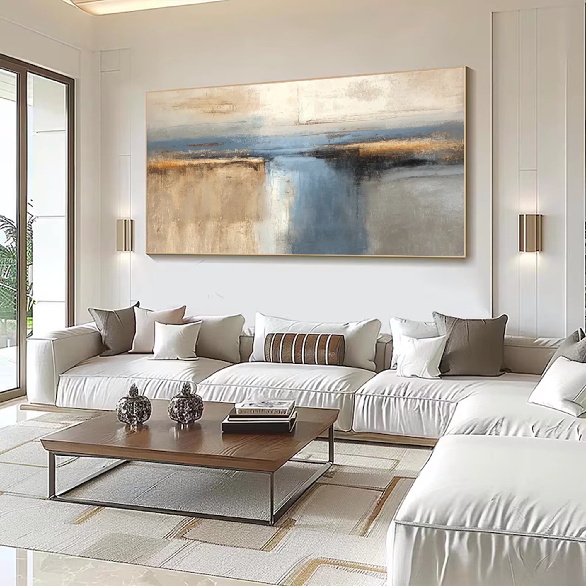 Modern Minimalist Coastal Oil Painting #SK47