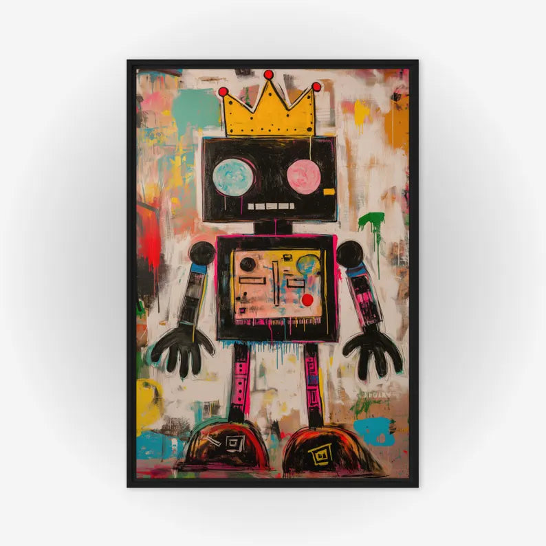 Street Graffiti Style Robot Decorative Wall Art #PO368