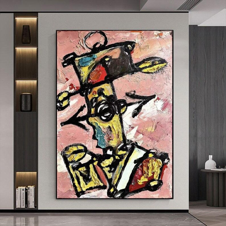 Contemporary Contrasting Color Abstract Oil Painting #PO382