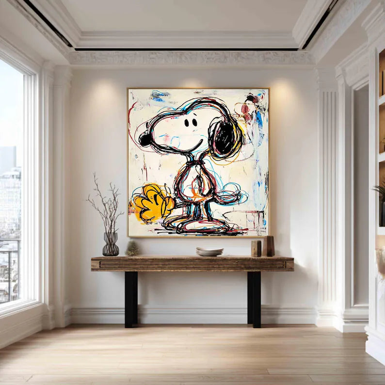 Contrasting Colors Abstract Character Graffiti Oil Painting #PO384