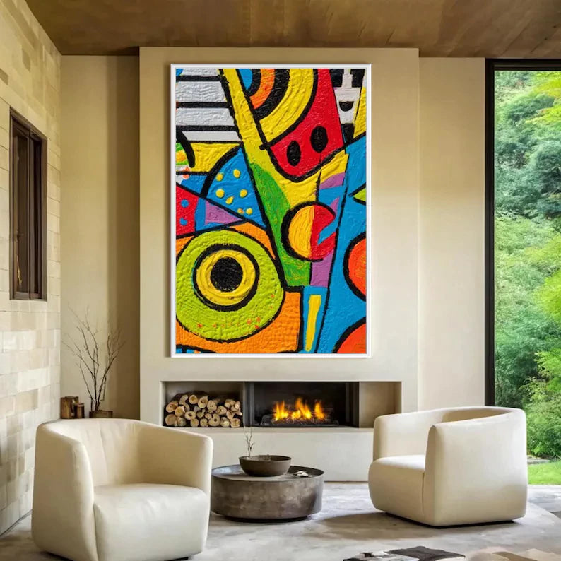 Pop Style Impasto Colorful Abstract Art #PO366