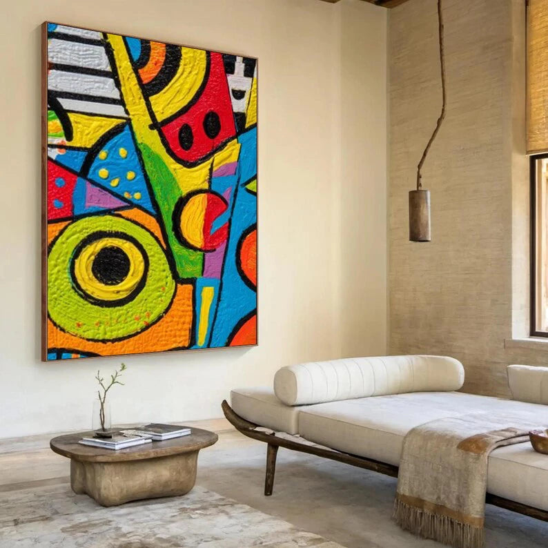 Pop Style Impasto Colorful Abstract Art #PO366