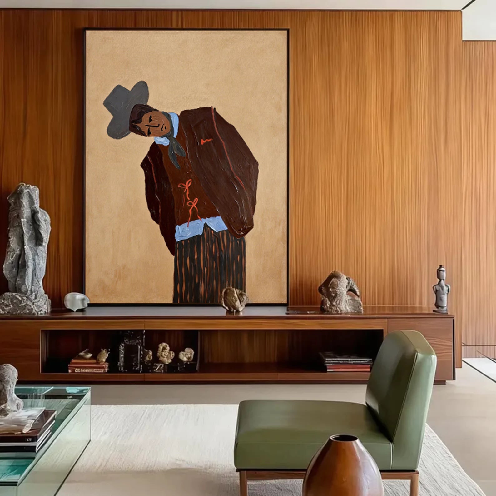 Vintage Cowboy Portrait Wall Art #AB563