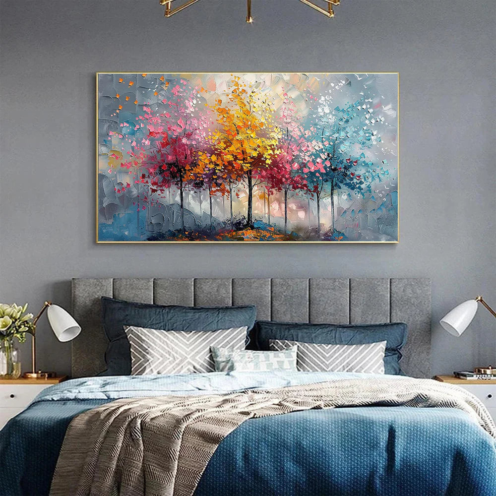 Vibrant Colorful Tree Oil Painting #FT515