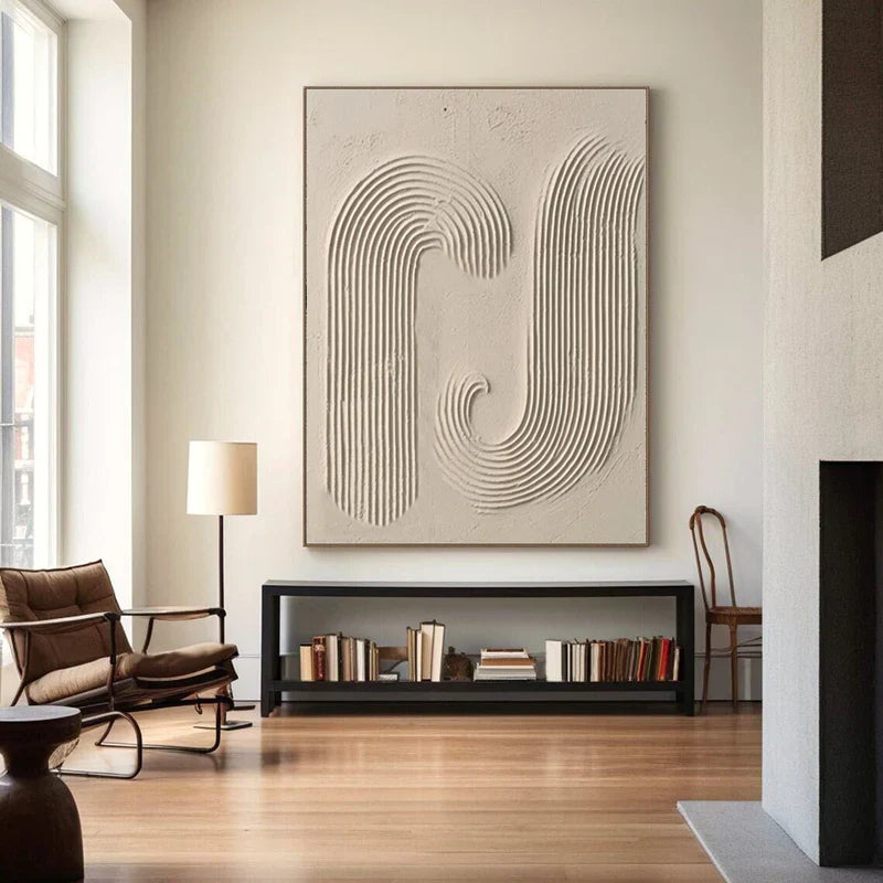 Neutral Beige 3D Textured Abstract Painting #MD149