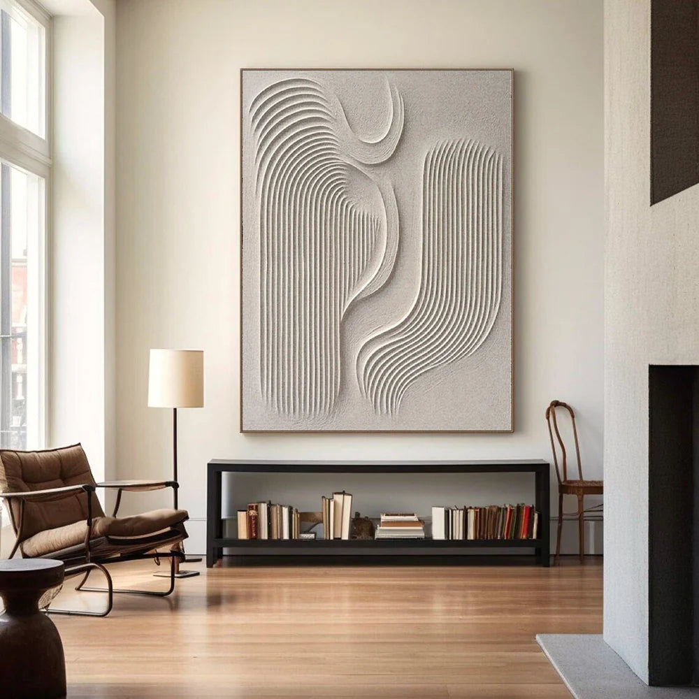 Hand-painted 3D Textured Abstract Line Wall Art #MD231