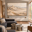 Beige and Cream Hand-Painted 3D Textured Oil Painting, Mountain Valley Landscape #63OLCVHT