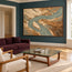 Sand and Sage Hand-Painted Oil Painting, Winding River Viewed from Above #W2T3V88Z
