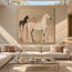 Beige & Cream Hand-Painted Oil Painting, Three Horses in a Modern Equestrian Composition #HIPLCPC8