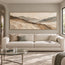 Beige Hand-Painted 3D Textured Oil Painting, Panoramic Mountain Valley #3H35H8YM
