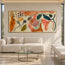 Cream and Terracotta Hand-Painted Oil Painting, Botanical Abstract #R8TB20YJ