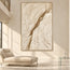 Cream Hand-Painted 3D Textured Oil Painting, Diagonal Relief Wall Art #WBT7SPNO