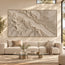 Beige Hand-Painted 3D Textured Oil Painting, Flowing Contour Abstract #A08VGDFU