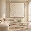 Ivory Hand-Painted 3D Textured Oil Painting, Textured Circle Abstract #GFK55X3M