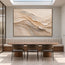 Cream & Beige Hand-Painted 3D Textured Oil Painting, Flowing Neutral Abstract Wall Art #75VVTF8C