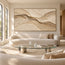 Beige Hand-Painted 3D Textured Oil Painting, Sweeping Layered Wave Abstract #6YZ3XFNK