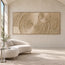 Beige Hand-Painted 3D Textured Oil Painting, Concentric Circles Wall Art #JMOPNPCU