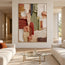 Earth-Tone Hand-Painted 3D Textured Oil Painting, Terracotta & Olive Color-Block Abstract Wall Art #I1ML7OIB