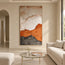 Ivory and Ochre Hand-Painted 3D Textured Oil Painting, Broad Layered Abstract #0GUVNU5F