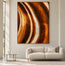 Amber Brown Hand-Painted 3D Textured Oil Painting, Flowing Streaks Wall Art #77Z7AGGF