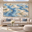 Blue Hand-Painted Oil Painting, Winding Channels and Pale Banks #B0XLQNVH