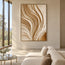 Cream Hand-Painted 3D Textured Oil Painting, Flowing Ribbon Abstract #3SILN1UH