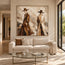 Earth-Tone Hand-Painted Oil Painting, Two Figures in Wide-Brim Hats #AROVDTOR