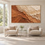 Terracotta and Cream Hand-Painted 3D Textured Oil Painting, Undulating Relief #3MEDZXWX