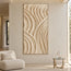 Cream Hand-Painted 3D Textured Oil Painting, Intersecting Arcs Wall Art #84PTAXGM