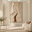 Cream Tan Hand-Painted 3D Textured Oil Painting, Winding Ridges Wall Art #4U0FQXUW