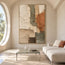 Cream and Terracotta Hand-Painted 3D Textured Oil Painting, Stacked Color Planes #L2DBB7UJ