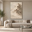 Beige Hand-Painted Mountain Painting, Asymmetric Cream Summit #LEVVY5F3
